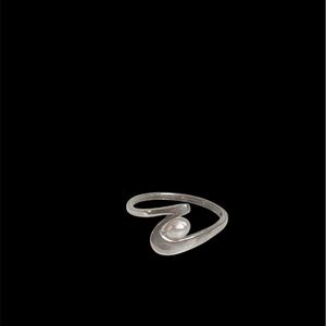Sterling Silver Freshwater Pearl Minimalist Ring Size 8 Minimalist Stamped STG